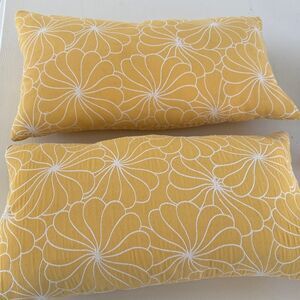 YELLOW GOLD FLORAL PILLOW 23” x 12” OBLONG FEATHER INSERT HIDDEN ZIPPER